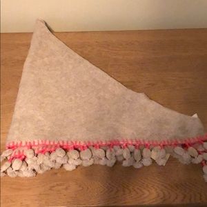 White & Warren Cashmere Triangle Tassel Scarf